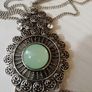DesignSix London Statement Stone Necklace Large Shiny Silver Curb Chain New With Tags Image 5