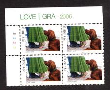 2006 Ireland Love/ Greetings Commemorative Stamp Plate Block 1A1A1A1A Mint Never Hinged (MNH)