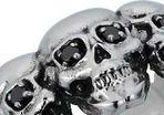 Gothic Stainless Steel 7 Skull Rings with Black Cubic Zirconia Stones (Set of TWO in Size X)