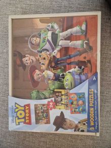 Toy Story Bundle Woody Buzz and 3 Wooden Puzzles New
