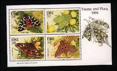 1994 Ireland Fauna & Flora Moths Commemorative Stamps Miniature Sheet Mint Never Hinged (MNH)