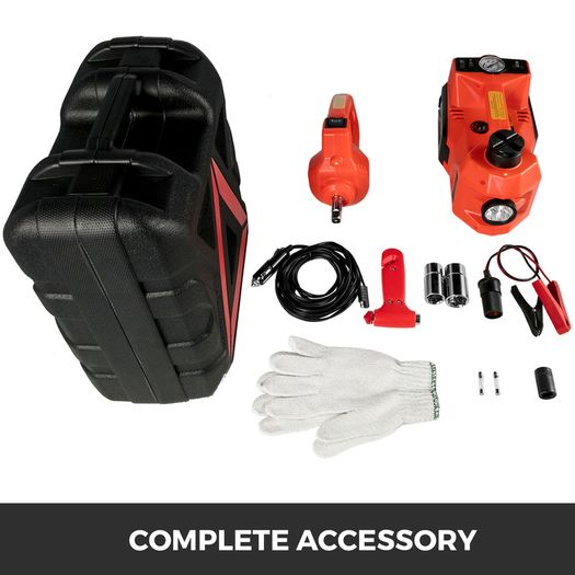 5 Ton Plus Wrench 12V Car Jack Electric Hydraulic Jack Kit 45CM + Wrench Tire Inflator LED Light Portable Tire Lifting Car Repair Tool