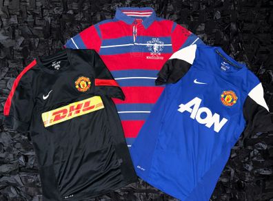 Manchester United bundle set of 3! Two training jersey shirts AND heritage polo shirt!