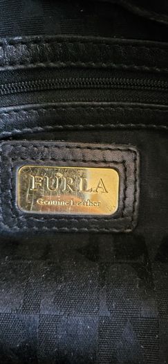 Furla black leather handbag