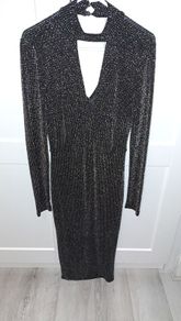 Penneys Black Sparkle Dress with halterneck