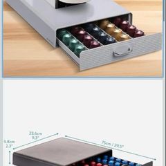 Grey coffee pod holder