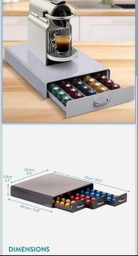 Grey coffee pod holder
