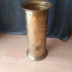 Antique brass umbrella stand