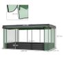 Raised Garden Bed with Bird Protection Net and Sunshade, Metal Housing, 230x110x110 cm, Gray/Green/Black Image 4