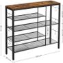 _shoe rack, for 14 pairs of shoes, for slippers, high heels, boots, in the entrance area, living room, bedroom, industrial style, vintage brown-black Image 4