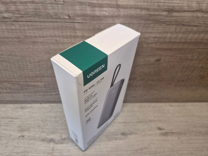 UGREEN USB C, 45W, 20000mah, Nexode Power Bank with Built-in Cable, Fast Charging 3-Way Output Portable Charger