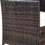 4 Piece Rattan Garden Patio Outdoor Indoor Wicker Set White Cream Loveseat Sofa, 2 Chairs, Conservatory Glass Top Coffee Table (Brown) Image 5