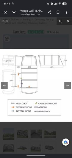 Vango Galli Air III Drive Away Awning
