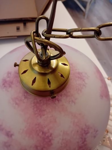 1940s glass french ceiling light
