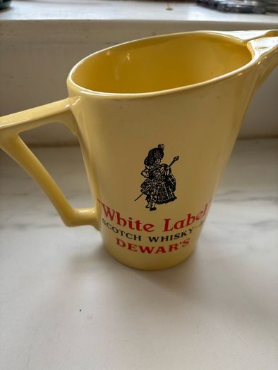 white label scotch Dewars jug