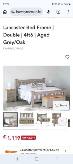 New 4ft 6 Grey Oak bedframe