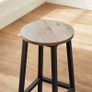High Stools, Set of 2, Bar Chairs, Kitchen Seat, Steel Frame, Height 65 cm, Easy Assembly, Industrial Style, Taupe and Black Image 5