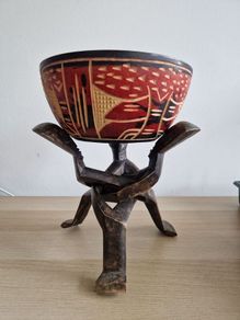 African Wooden Decorative Basket