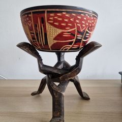 African Wooden Decorative Basket