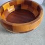 Rare find  CAMBRIDGE WARE Fruit Bowl Retro Mid Century 'The GRANTCHESTER' Patchwork Effect Wooden Bowl 1960s Home Decor Handmade Wooden Bowl Has Label Image 5