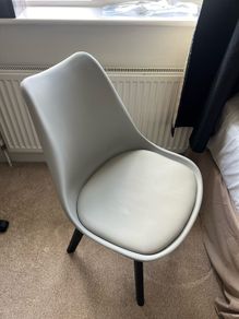 Dining room diner living space chair grey leather ez living Harvey Norman's jysk