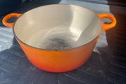 Le Creuset Volcanic Orange 24cm Cast Iron Round Casserole Dutch Oven Pot