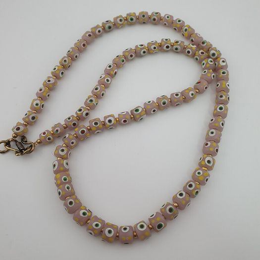 Vintage Venetian Style Tiny Eyes Glass Beads Necklace