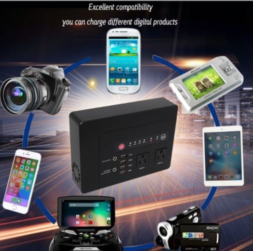 42000mAh 250W (Max) Power Bank  AC Outlets & 4 USB Ports Universal Travel Charger