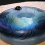 John Ditchfield Glasform Iridescent Lily Pad, Silver Frog, Signed with sticker Image 7