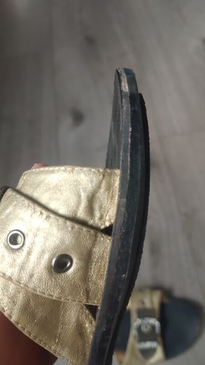 Genuine leather sandals with rhinestones size 35