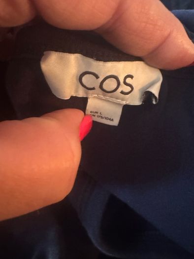 COS navy curves long sleeve top size L UK22/24 EU50/52 Postage included