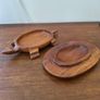 Vintage Solid Wood Hand Carved Turtle Tortoise Jewelry Trinket Dish Box Image 3