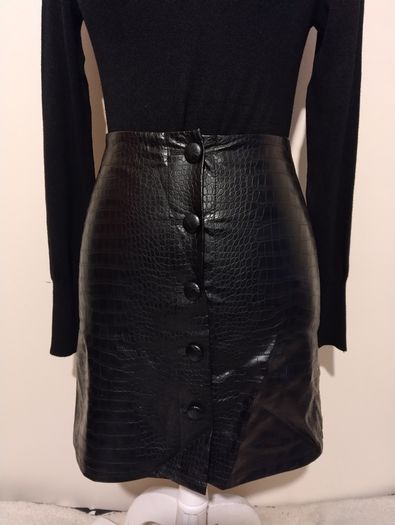 Faux Leather Black Skirt