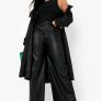 ladies pu wide leg trainers Image 2