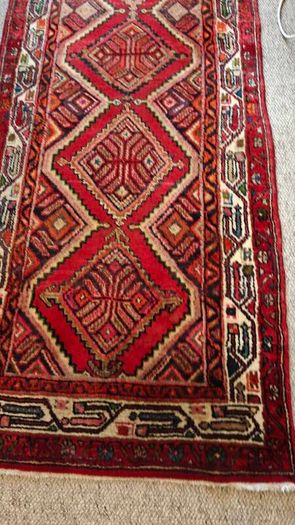 Colourful Persian Hamadan Hand Knotted Runner Rug Carpet