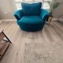 Teal love seat swivel. Image 4