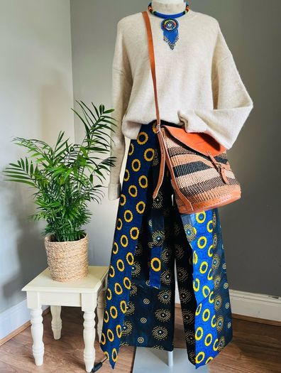African Print Wrap Trousers womenswear