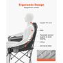 Oversized Camping Chairs, 204 kg Heavy Duty Support, Portable Padded Folding Camp Chairs with Dual Cup Holders & Wine Glass Holders, Carry Bag for Outdoor, Fishing, Black & Gray, 1 Pack Image 3