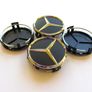 4x BLACK 75mm Mercedes Benz Alloy Wheel Center Caps cap Hub Cover E S C S CLK 75 Image 6