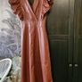 Zara Faux Midi Leather Dress Brown Maroon, XS Image 10