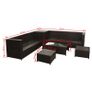 8 Piece Garden Lounge Set with Cushions Poly Rattan Brown Image 10