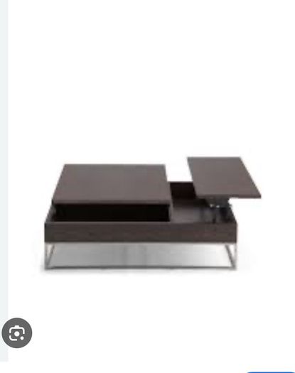 Natuzzi large coffee table with storage. Limited edition Italian design dark wood with brushed steel