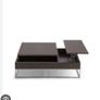 Natuzzi large coffee table with storage. Limited edition Italian design dark wood with brushed steel Image 3