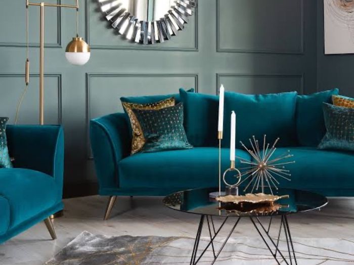 EZ Living Teal Sofa 3 Piece - Katie
