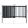 Double Door Fence Gate Steel 306x200 cm Image 6