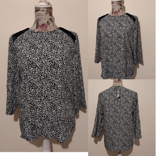 Round Neck Print Top, New with tags