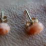9K Gold 375 Carved Coral Rose Stud Earrings Image 8