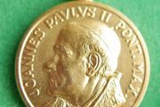 Vintage Gold Plated Pope John Paul II and Queen of Poland Our Lady