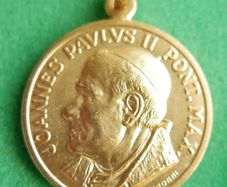 Vintage Gold Plated Pope John Paul II and Queen of Poland Our Lady