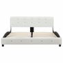 Bed Frame White Faux Leather 135x190 cm Image 4